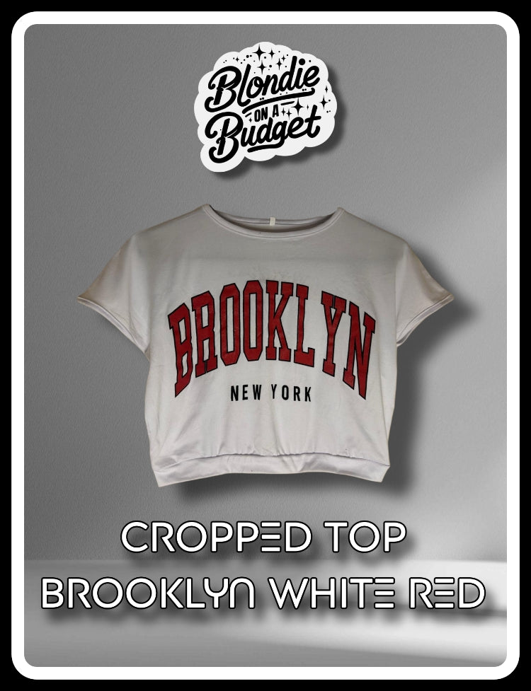 Cropped Top - Brooklyn White Red