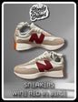 Sneakers - Wine Red in Beige
